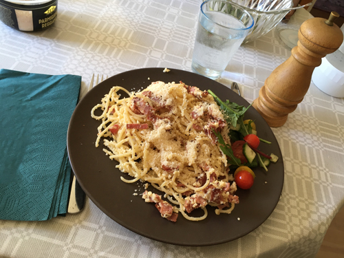 Annas pasta carbonara med kalkonbacon