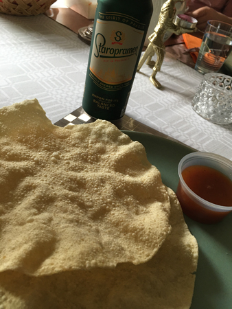 Pappadum chutney o Staropramenöl