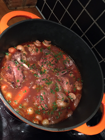 Annas Coq au vin in the making