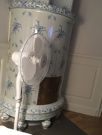 Kakelugn och fläkt Gimo