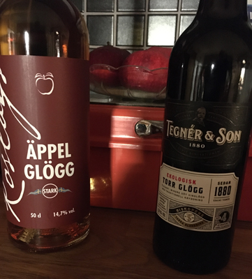Äppelglögg från Norrtälje och Ekologisk o torr glögg från Tegner o son