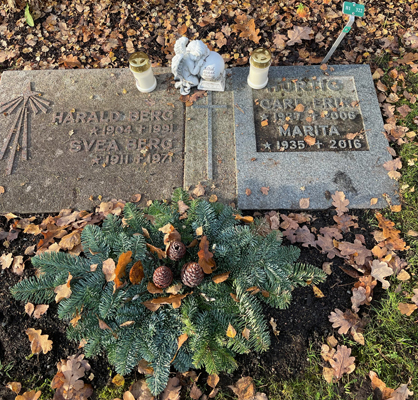 Två ljus på Motalagraven Allhelgona 2021