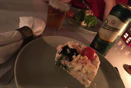 Räkstubbe och öl dan före dopparedan