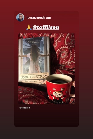 Tack från Jonas Moström på Insta