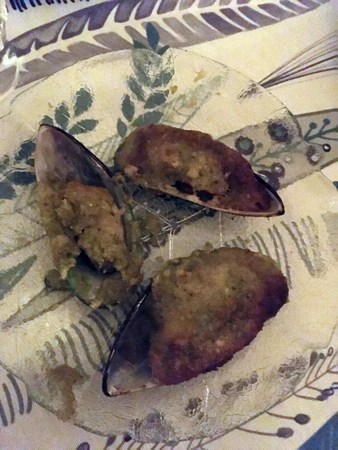 Tre friterade musslor