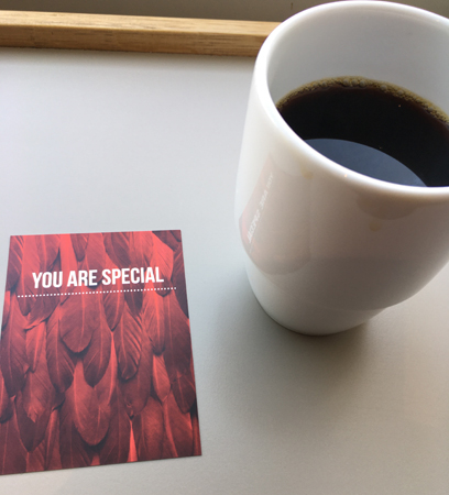 Kort You are special och kaffemugg