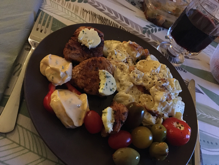 Kalkon potatisgratäng oliver tomater rödvin