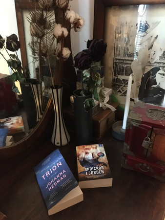 Böckerna Trion och Sprickor i jorden på Annas spegelbyrå