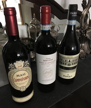 Masi Campofiorin 2018 Podere Brizio Montalcino 2020 Pasqua Ripasso Valpolicella 2019