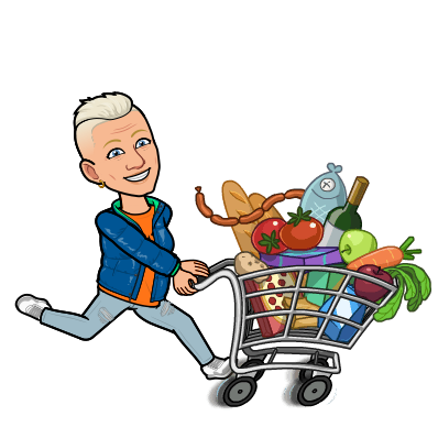 Bitmoji Tofflan med varuvagn