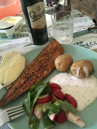 Makrill och potatis sallad öl