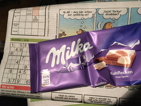 Kofläckschoklad och sudoku
