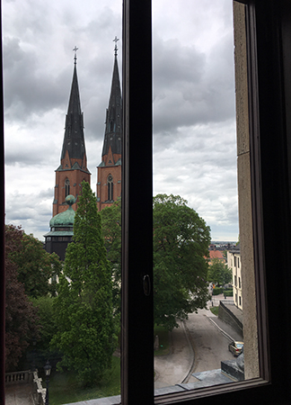 Utsikt från guidens arbetsrum i universitetshuset