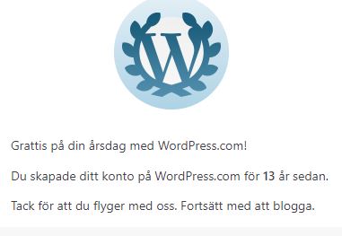 Årsdag på WordPress 16 maj 2022