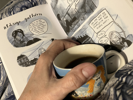 Uppslag ur serieboken Gå med mig till hörnet