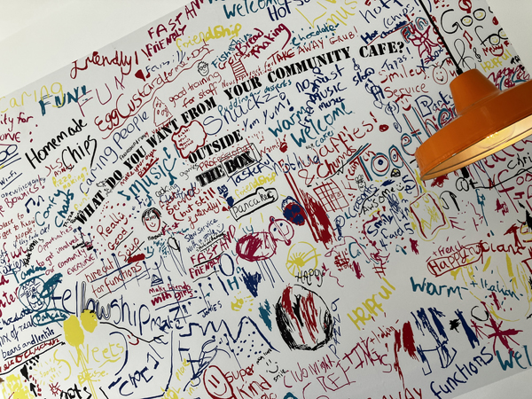 Klottertavla inne hos OTB Ilkley