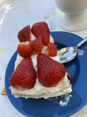 Jordgubbstårta närbild