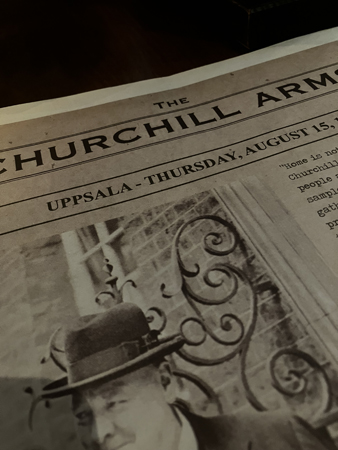 Churchill Arms menyblad