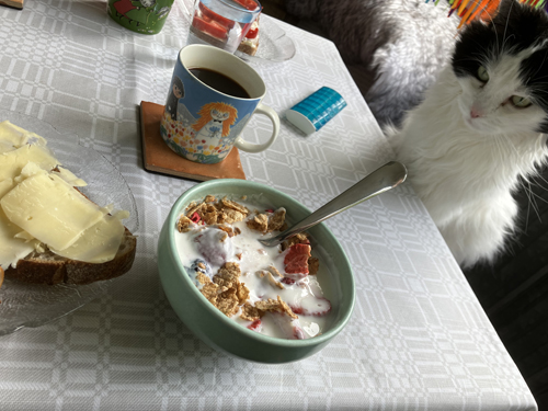 Frukost på balkongen med Lucifer