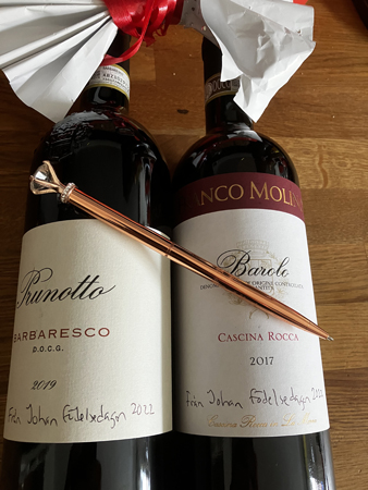 Viner fr Johan Prunotto Barbaresco 2019 o Barolo Cascina Rocca 2017