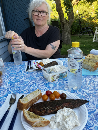 Anna och makrillmiddag vid Slottet