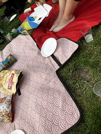 På filtar i gröngräset