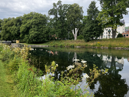 Promenad längs kanalen upp till stan