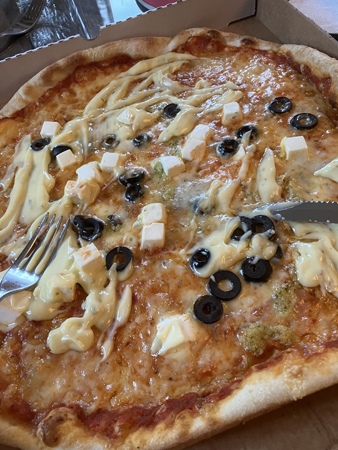 Fyra sorters pizza från Viktoria