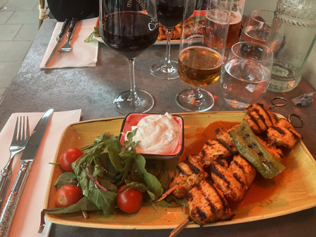 Kycklingspett öl rödvin Hodja