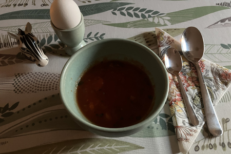 Kokt ägg och Annas tomatsoppa