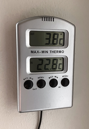 Tre komma åtta grader ute den 5 sep 22