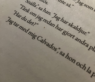 Calvados i boken Svartfågel