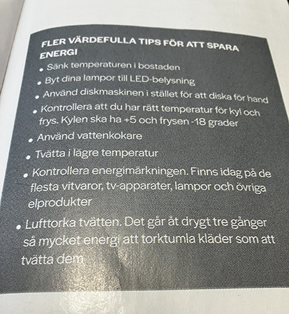 Tips för att spara energi