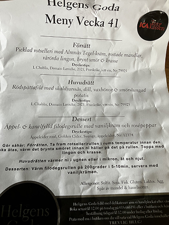 Helgens goda meny vecka 41 2022 och instruktioner