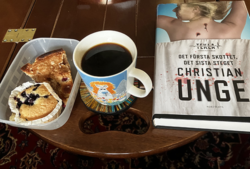 Fika från IM och boken Det första skottet det sista steget