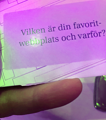 Vilken är dein favoritwebbplats och varför konversationskort