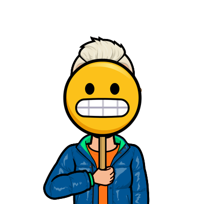 Bitmoji Tofflan med grinningskylt