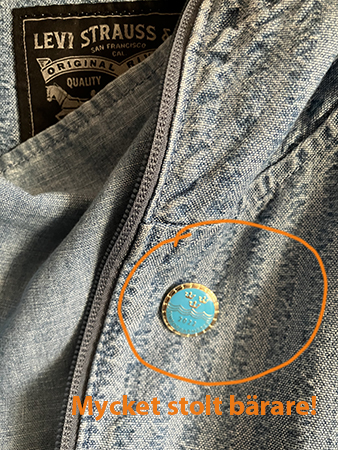 Simborgarmärket på Levisjackan