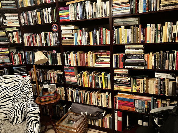 Hörnet och långsidan bakom skrivbordet