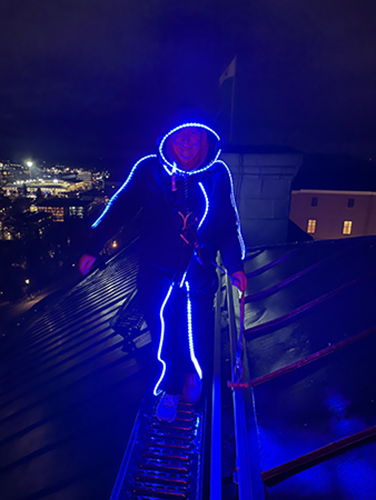 Jag går på taket på Uppsala slott