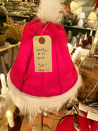 Tomten är på lyset lampskärm