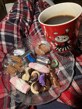 Kaffe och godistallrik