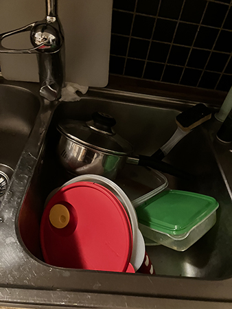 Diskho fullproppade med skitig disk