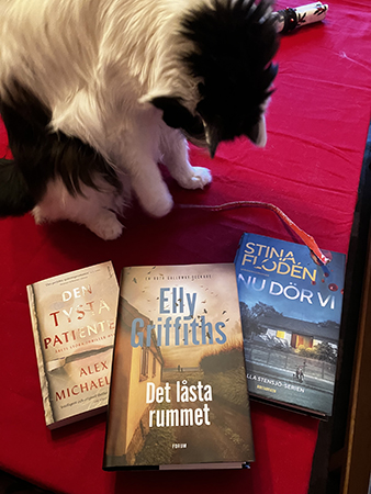 Lucifer tittar på julklappsböckerna från L o J