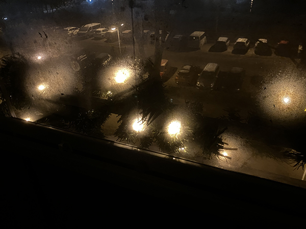 Ljusslinga på balkongen