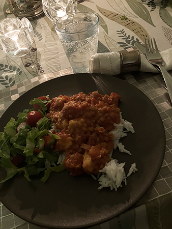 Vegetarisk tikka masala med ost