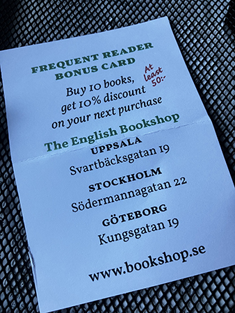 Bonuskort för frequent reader English Bookshop