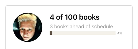 Fyra av 100 böcker lästa 2023