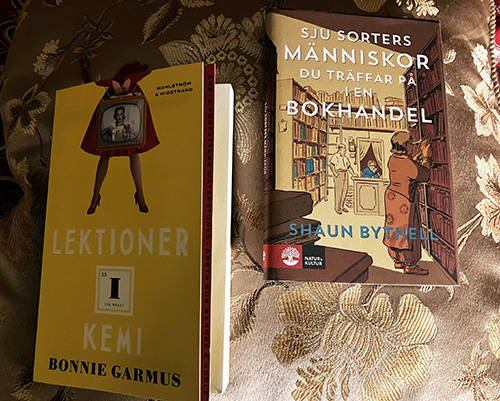 Böckerna Lektioner i kemi och Sju sorters människor i en bokhandel