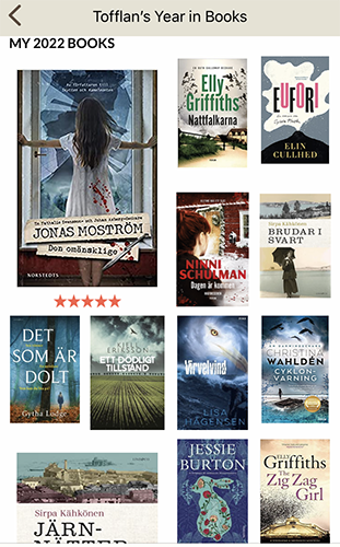 Några av de 89 böcker jag läste 2022